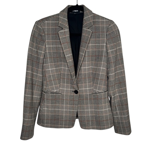 Express women's plaid crop blazer jacket Academia preppy y2k business office - Picture 1 of 8